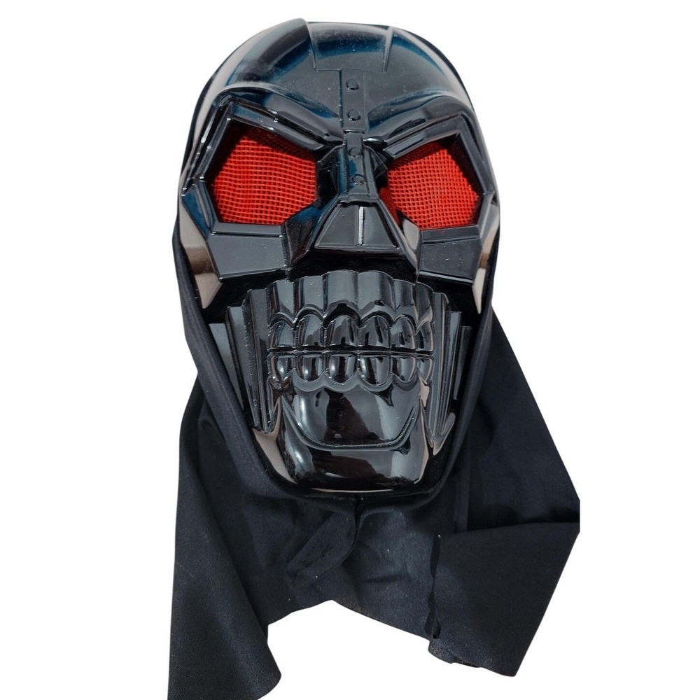 Unbranded Skull Mask Plastic Hooded Black Red‎ Mesh Eyes Costume One Size Horror